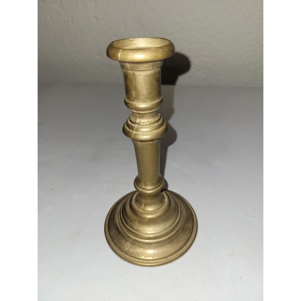 Antique Solid Brass Candle Holder‎ 7 1/2